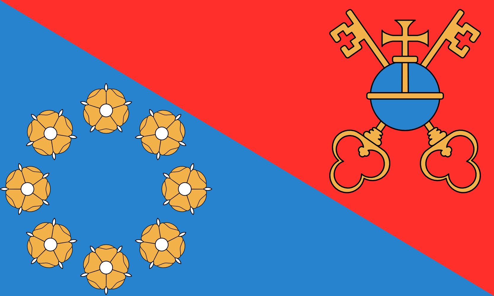 Drapeau officiel powiat ostrowski pour décoration murale et rassemblements
