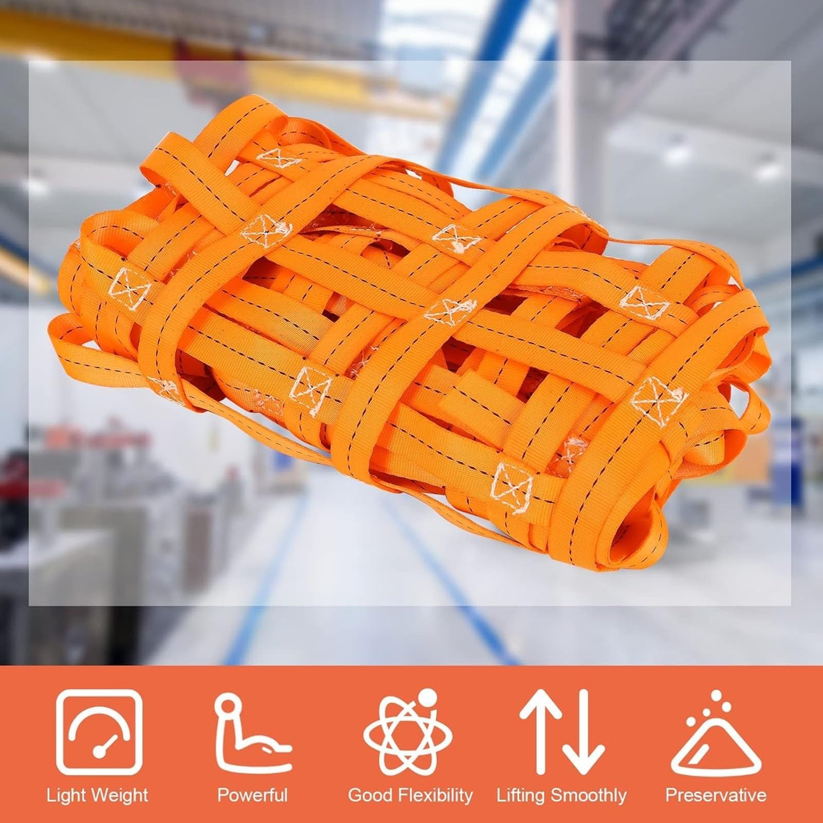 Red De Elevación De Eslinga De Poliéster Resistente Y Fuerte, Red De Carga Colgante Duradera Para Elevación, Para Herramientas De Carga Y Descarga Industriales, Correas De Red De Elevación De(3 X 3M/M