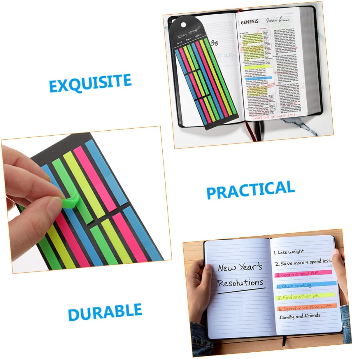 BESTOYARD 18 Pcs Fluorescent Index Stickers Sticky Memo Pad Tabs Reminder Stickers Self Stick Notepads Highlighter Strips Stickers Adhesive Book Strip Stick on Note The Pet Very Fine Student