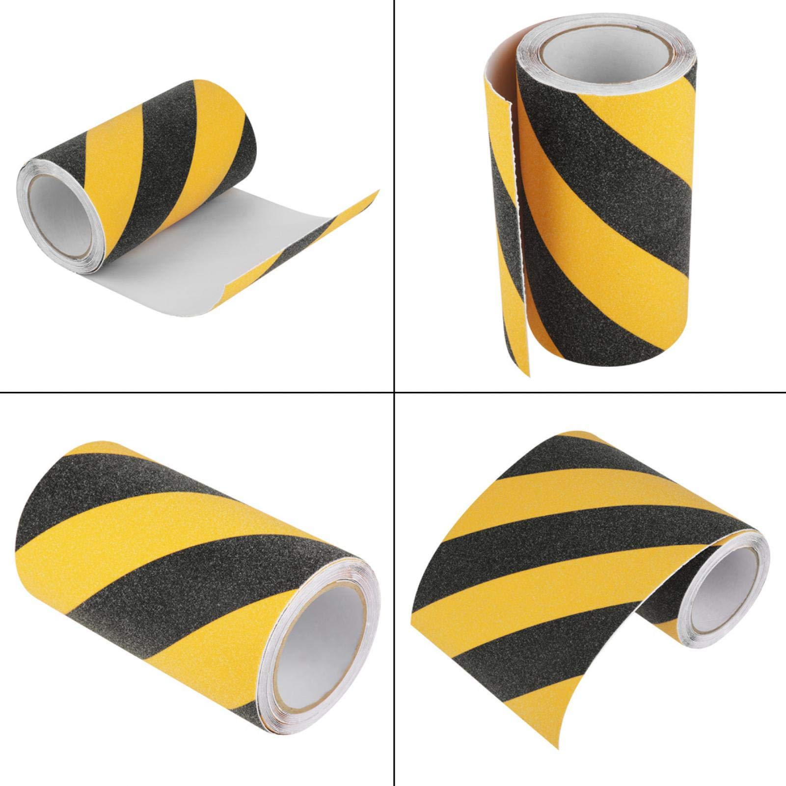 Nastro adesivo antiscivolo, nastro di trazione a strisce Nastro colorato per l'impugnatura del piede per gradini di sicurezza per scale 20 cm x 5 m