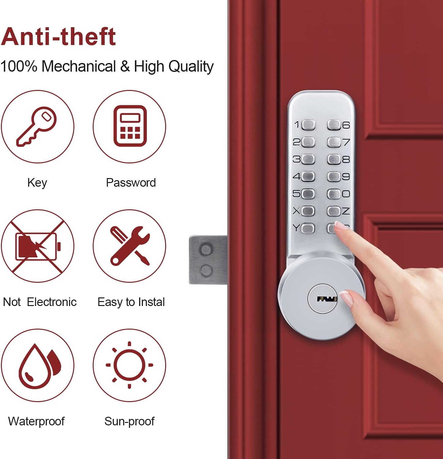 Keyless Deadbolt Mechanical Stainless Digital Code Keypad - View #5
