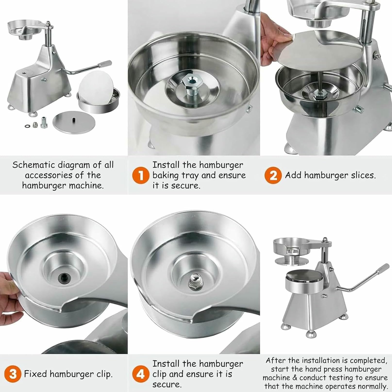 Máquina para hacer hamburguesas de 100/130/150 mm, prensa para hamburguesas con tazón de acero inoxidable de grado alimenticio, procesador de carne de cocina