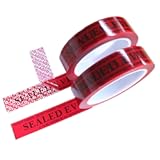 2 Rolls Precut 100&percnt; Total Transfer Tamper Resistant Security Packaging Tapes for Evidence Collection &lpar;1 Inch x 55 Yards x 2 Mil&comma; Ultra-Thick &OpenCurlyDoubleQuote;Void” Film&comma; Red&rpar;
