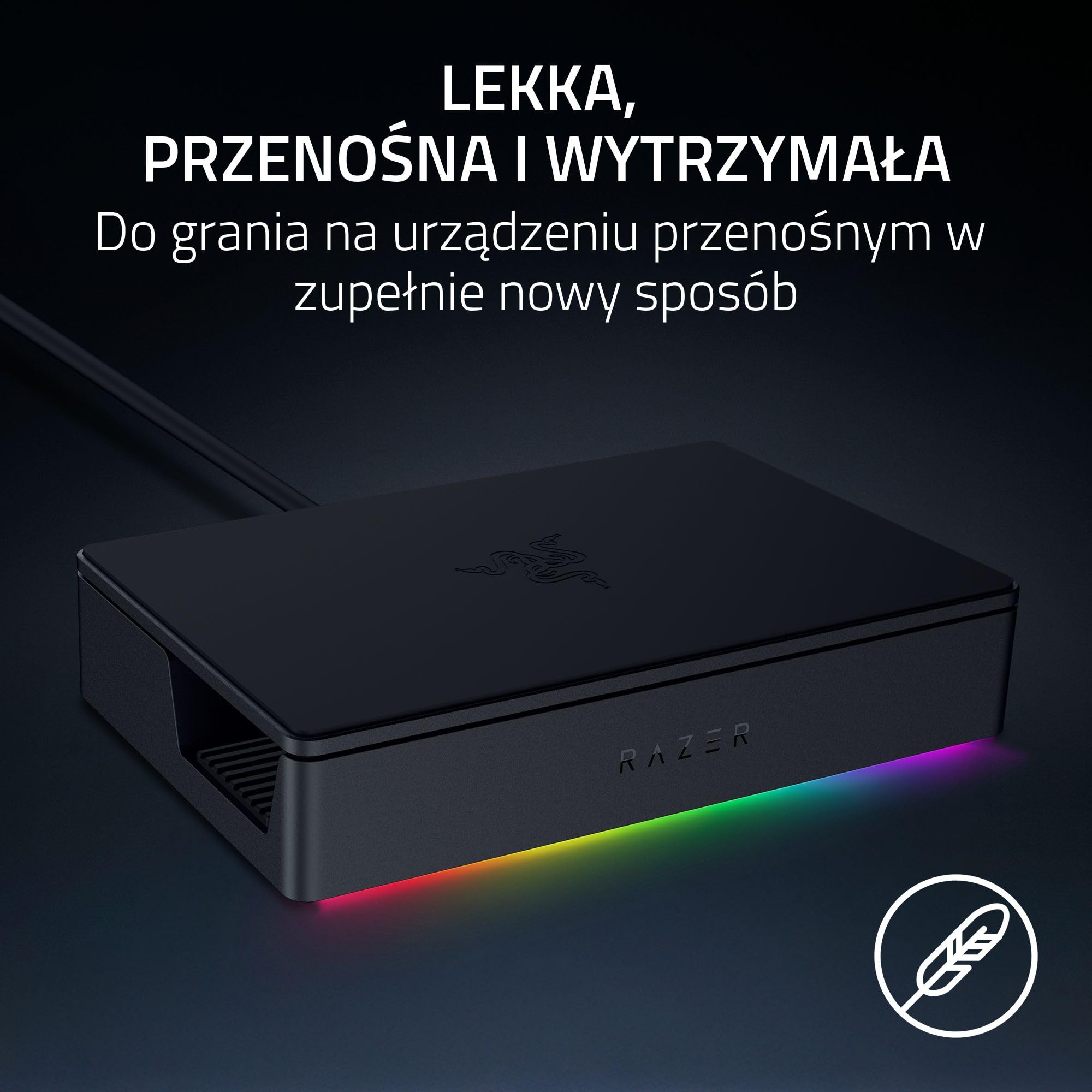 Razer Handheld Dock Chroma - 6-portowy koncentrator HDMI i USB do ładowania mobilnych urządzeń do gier lub tabletów (3x USB A, 1x HMDI, 1 USB-C 100W Passthrough Charging, 1x GbE) Czarny