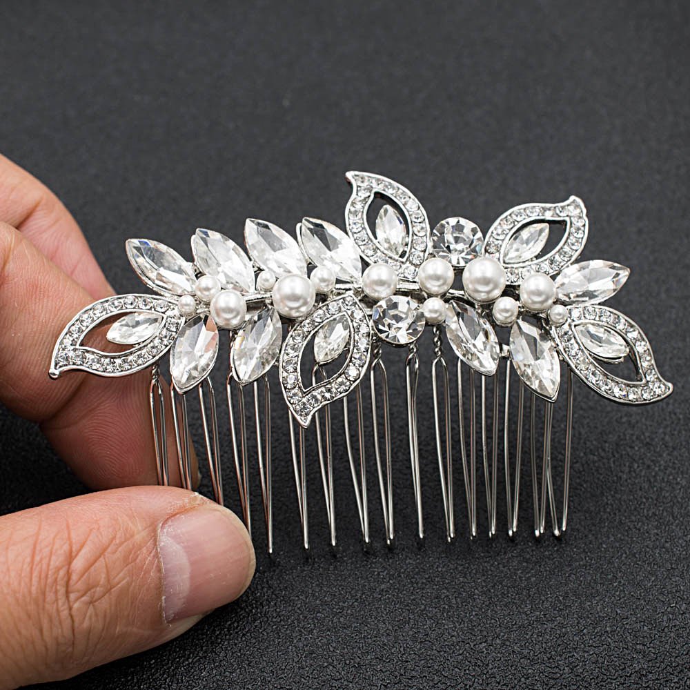Rhinestone Crystal Wedding Bridal Hair Side Comb Women Hair Accessories Jewelry FA5093 : Beauty & Personal Care