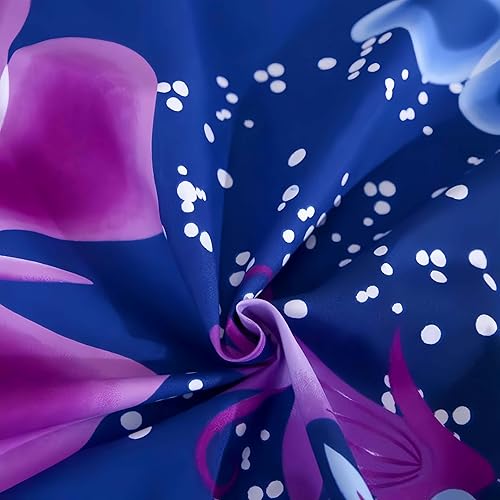 Miniatura 10 de SDY Juego de 4 sábanas de sirena tamaño individual, diseño floral de arcoíris, incluye 1 sábana bajera de bolsillo profundo + 1 sábana encimera