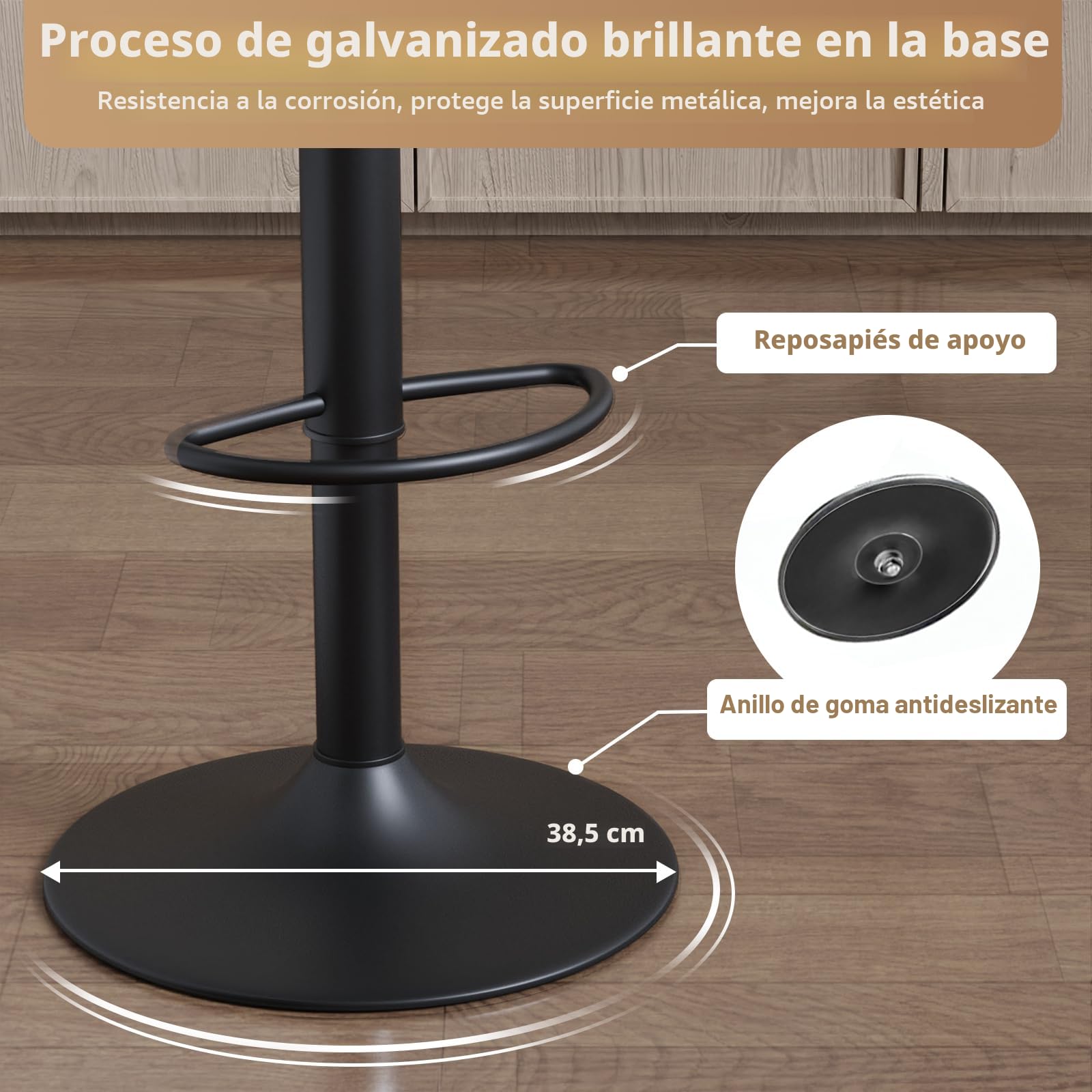 bigzzia Lote de 2 taburetes de Bar giratorios en Cuero sintético Ajustables en Altura con Respaldo para desayunador, mostrador, Cocina y hogar - Blanco