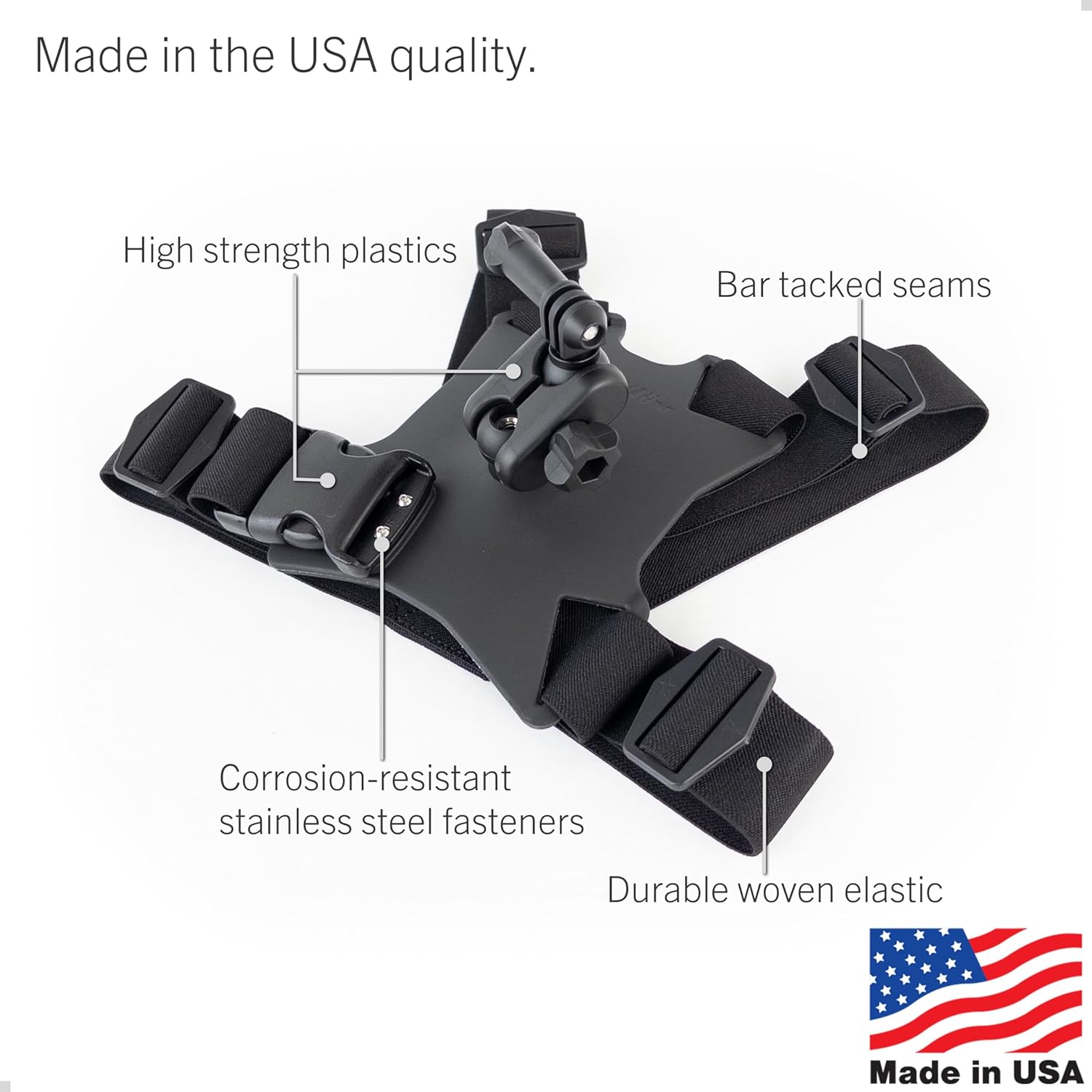 STUNTMAN High Stability Chest Mount with Ball Joint for Action Cameras - Fits GoPro, DJI Osmo (Action 5 Pro, 4, 3, 2), Insta360 (Ace Pro, Ace, ONE RS, ONE R), and Others
