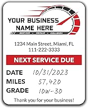 Custom Oil Change Stickers with Your Logo - Personalized Oil Change Window Labels (15-5000 Stickers)