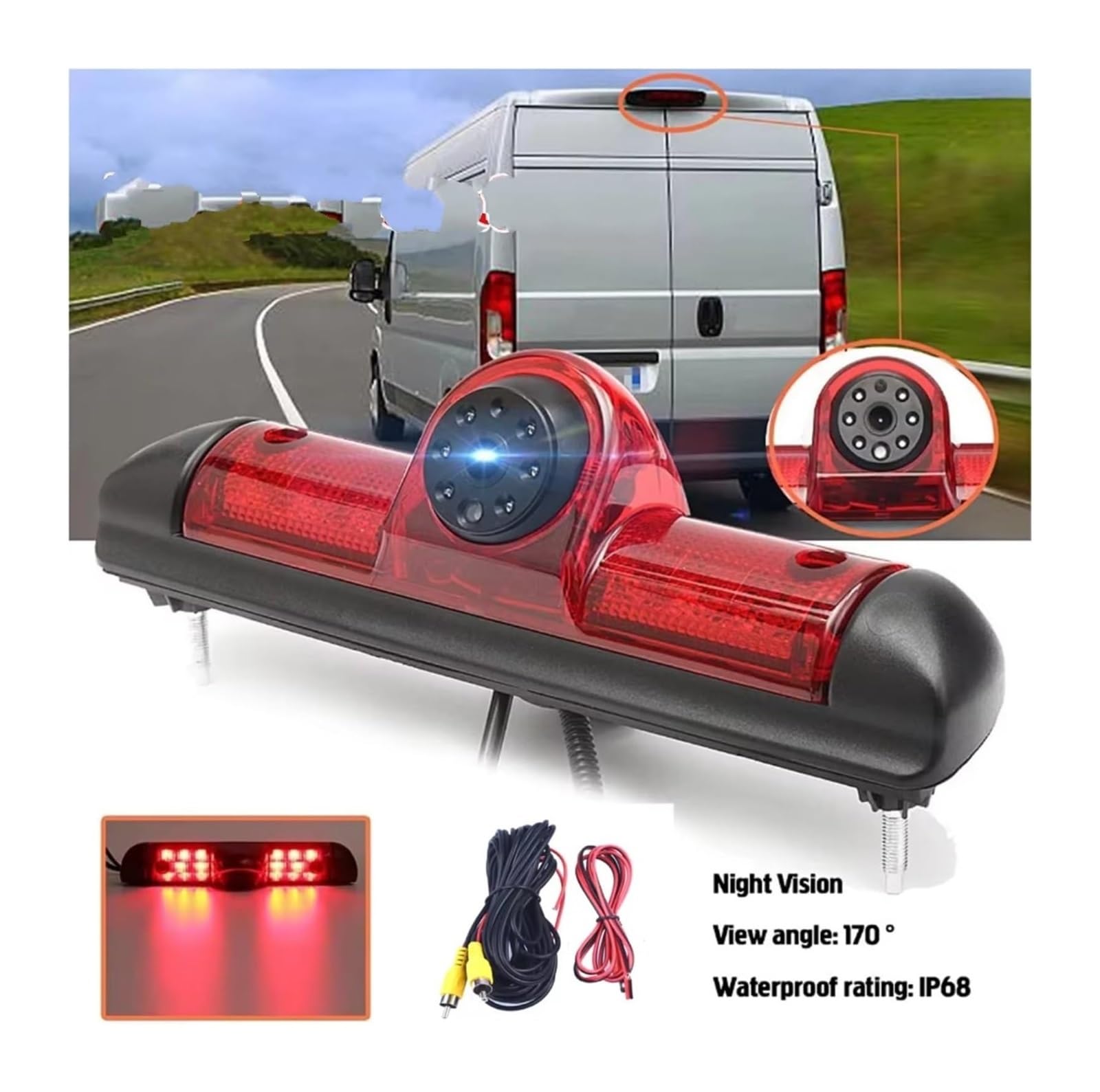 pour Peugeot pour Boxer III Caméra De Recul avec Feu Stationnement LED Caméra De Recul Étanche
