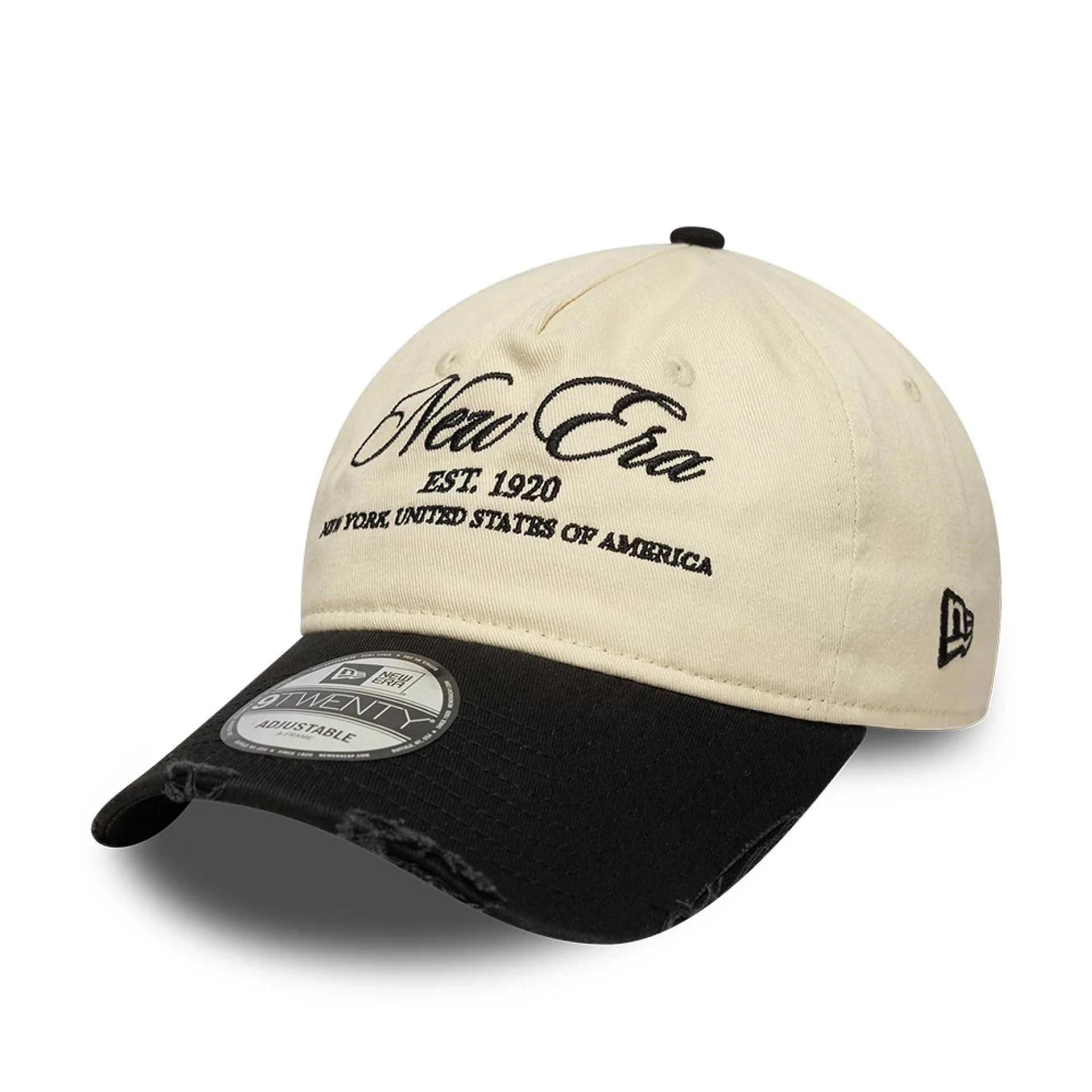 New Era Washed Distressed 9Twenty A-Frame Cap Beige Black