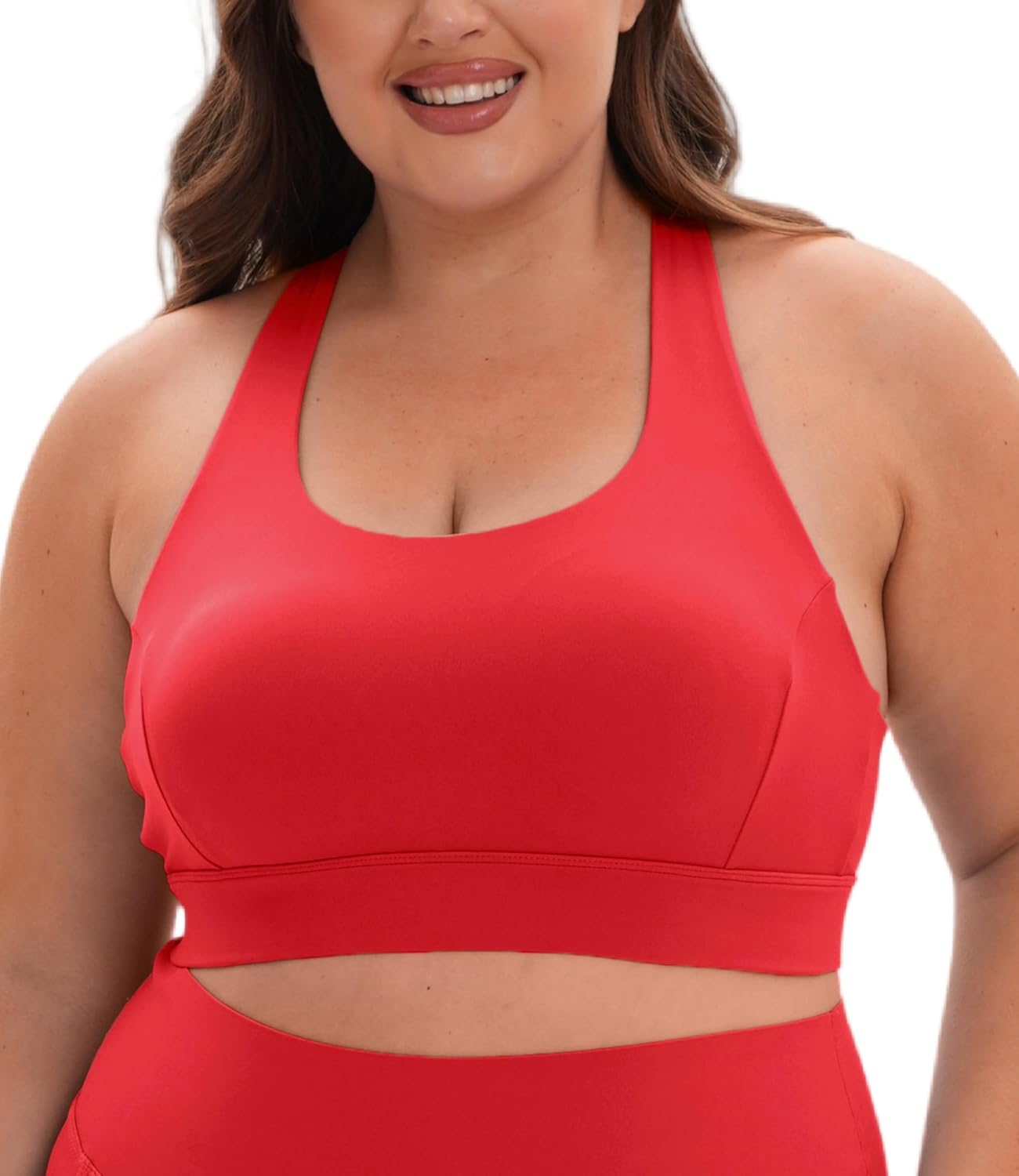 Grace Form Plus Size Sports Bras for Women Full Figure Medium Support Push Up Padded Sport Bra for Large Bust