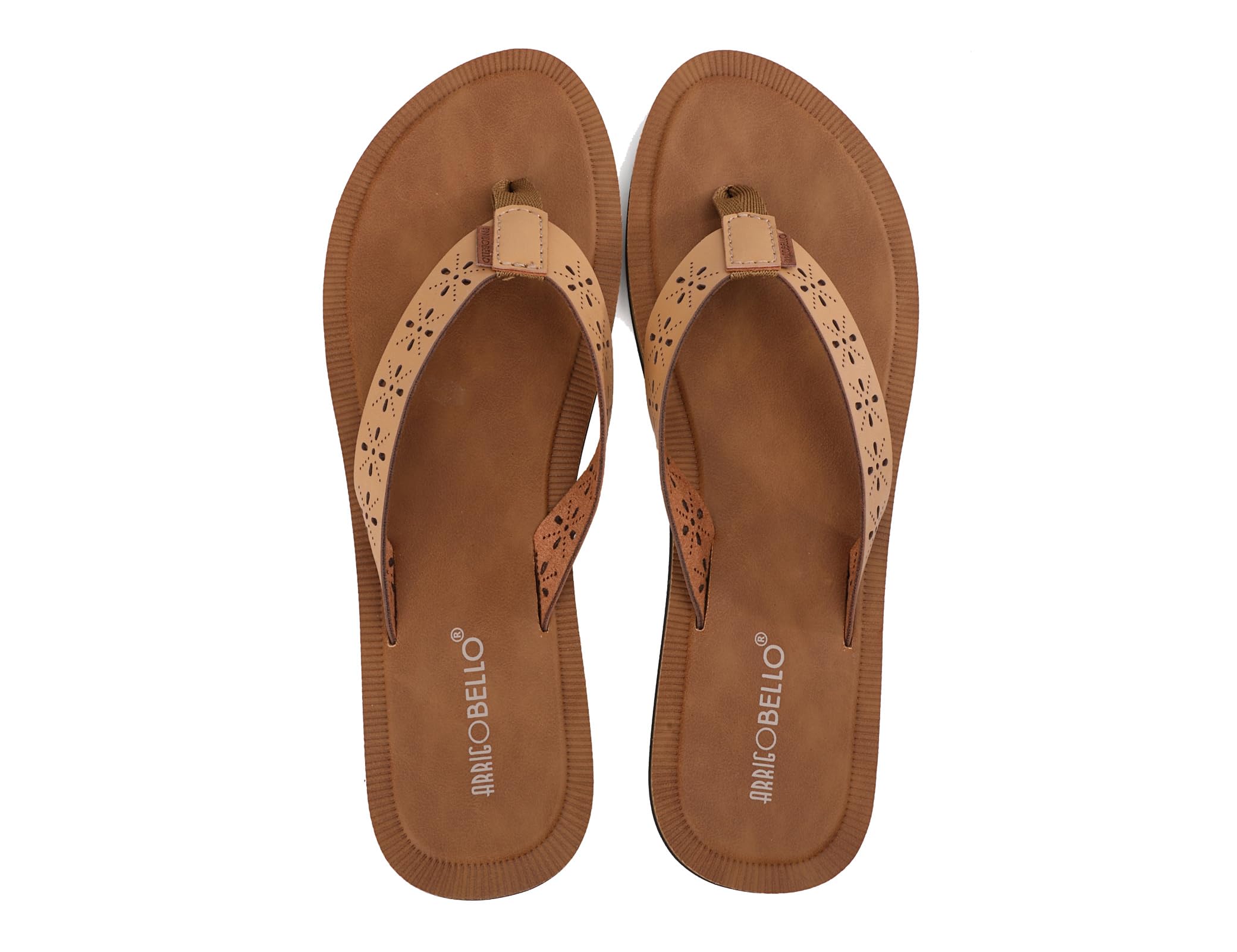 ARRIGO BELLO Flip Flops Damen Zehentrenner Aushöhlen Elegante Badelatschen PU Leder Sommer Hausschuhe Indoor Outdoor Beach Pool Größe 36-41