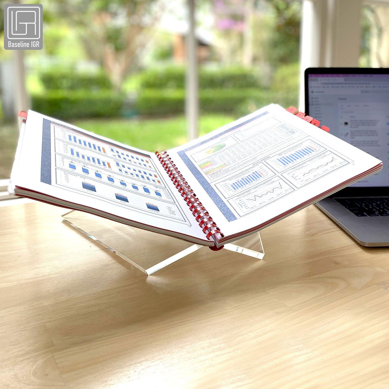 Leggio medio in acrilico trasparente, 22,1 x 16 x 9,1 cm, supporto per libri in acrilico, supporto aperto per esporre e leggere libri di cucina, libri d'arte, bibbie, riviste, casa e