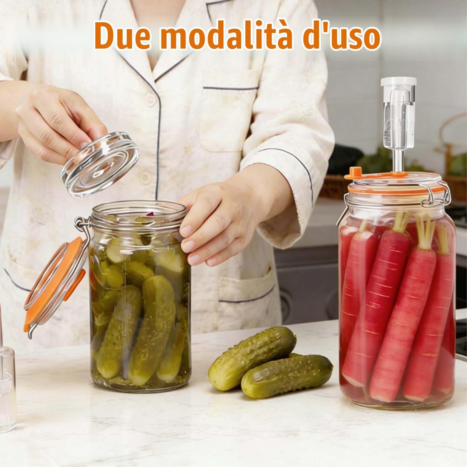 2 barattoli di fermentazione da 1,5 l, barattoli di fermentazione
