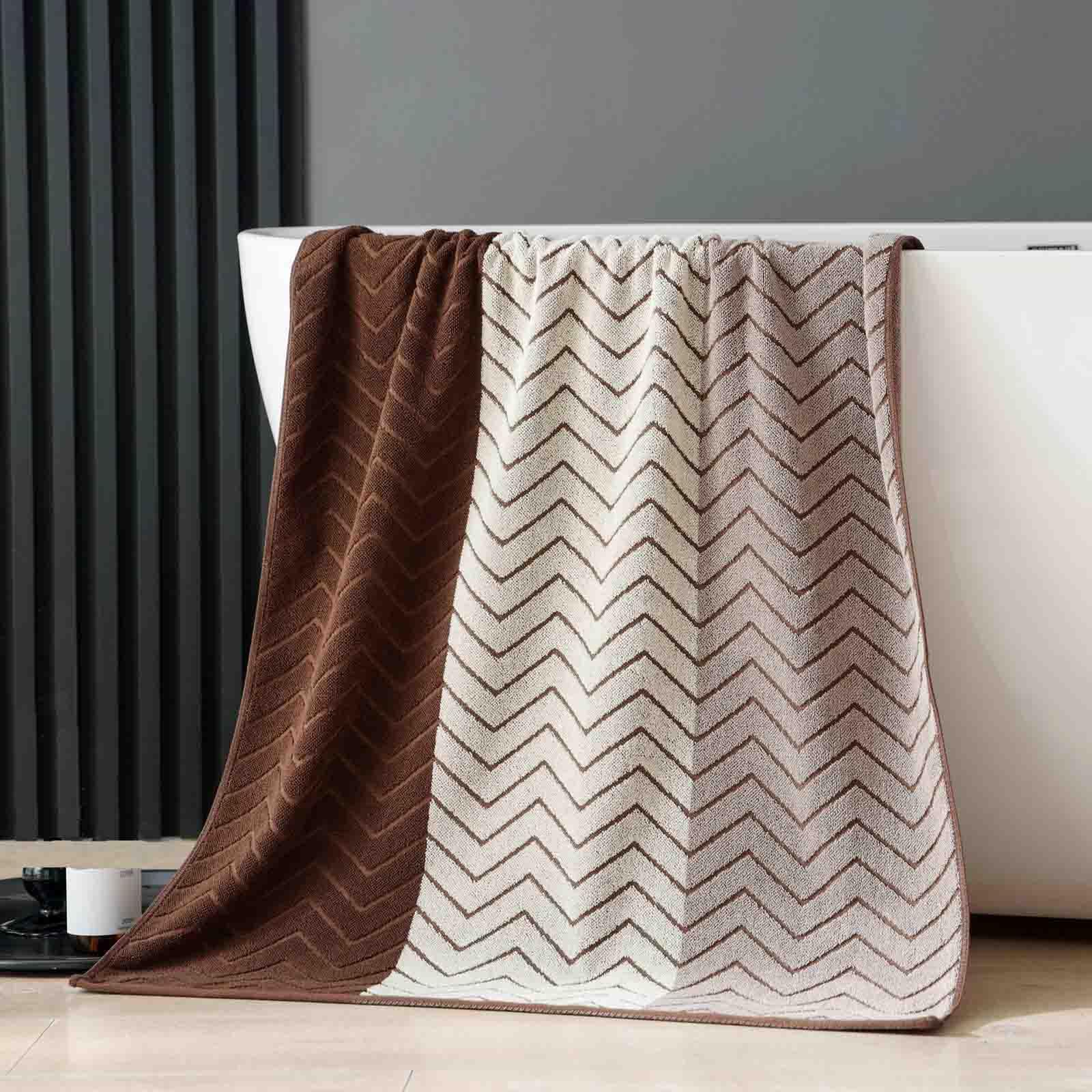 JUSHZ Mikrofaser Badetuch Strandtuch Duschtücher Badetücherbeach Towel Badehandtuch Strandtücher Strandhandtuch Handtücher Frottee Struktur Herren Baumwolle Weich Bequem Für Paare (140x70cm,Brown)