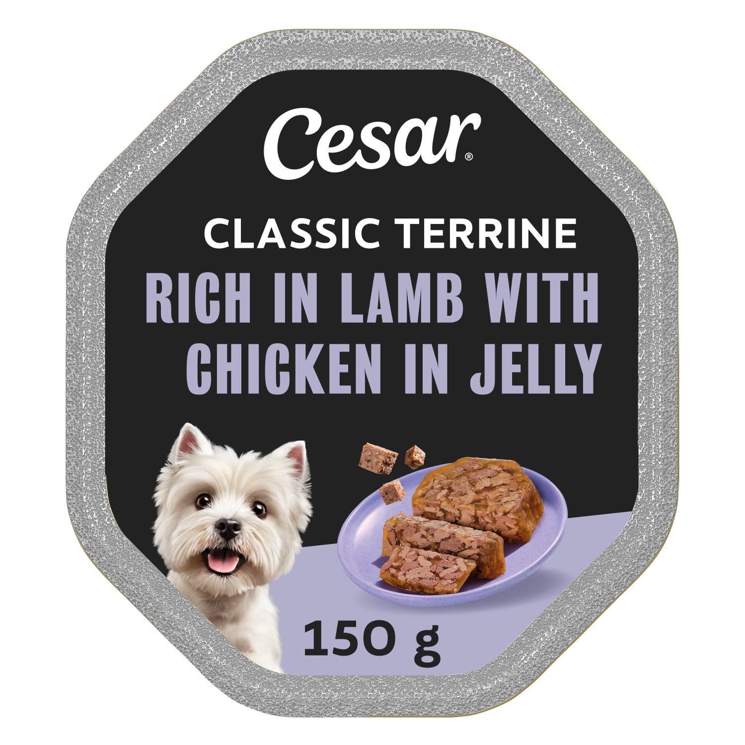 Cesar Classics Terrine - Wet Dog Food For Adult Dogs - Tray With Lamb And Chicken In Jelly - 14 X 150 G
