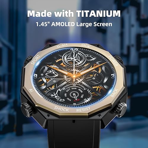 Miniatura 2 de Alpha Gear - Reloj inteligente militar para hombre (respuestahacer llamada) 1.45 pulgadas AMOLED táctico al aire libre 100M impermeable rastreador