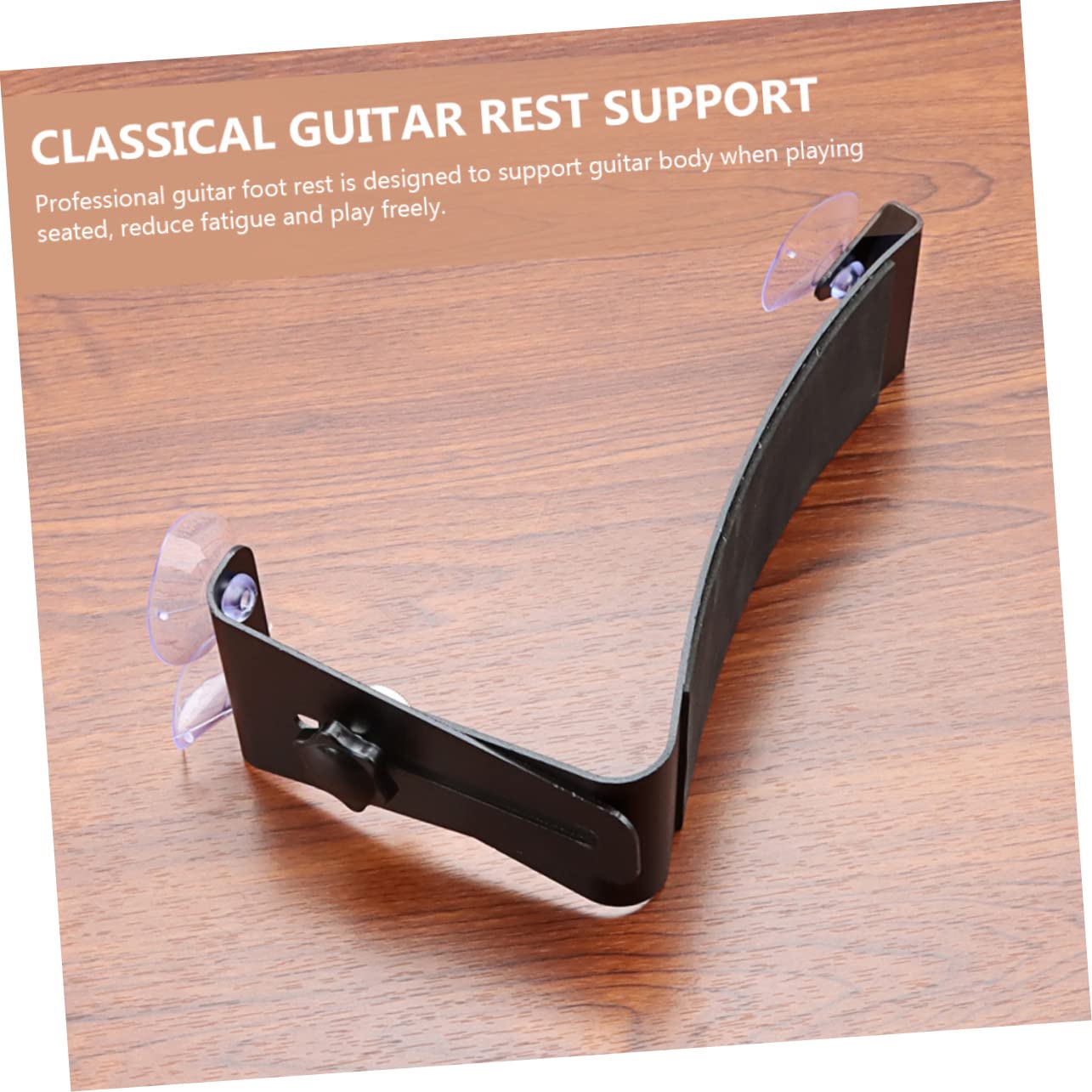 Support de Guitare Classique avec Repose-pied Eva Noir Réglable en Alliage Léger pour Ukulélé et Mandoline, Accessoire pour Guitaristes