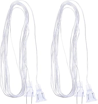 VICASKY 2pcs Clear Extension Cord Invisible Extension Cord for Indoor Outdoor Use Christmas Light Extender Flexible Material Multi-Pack for Led Light Strips and Curtain Lights