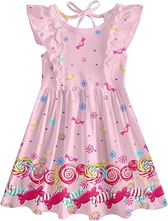 Toddler Girl Dress for Kids Summer Beach Ruffle Tie Back Dresses for 2-8T - Buy now