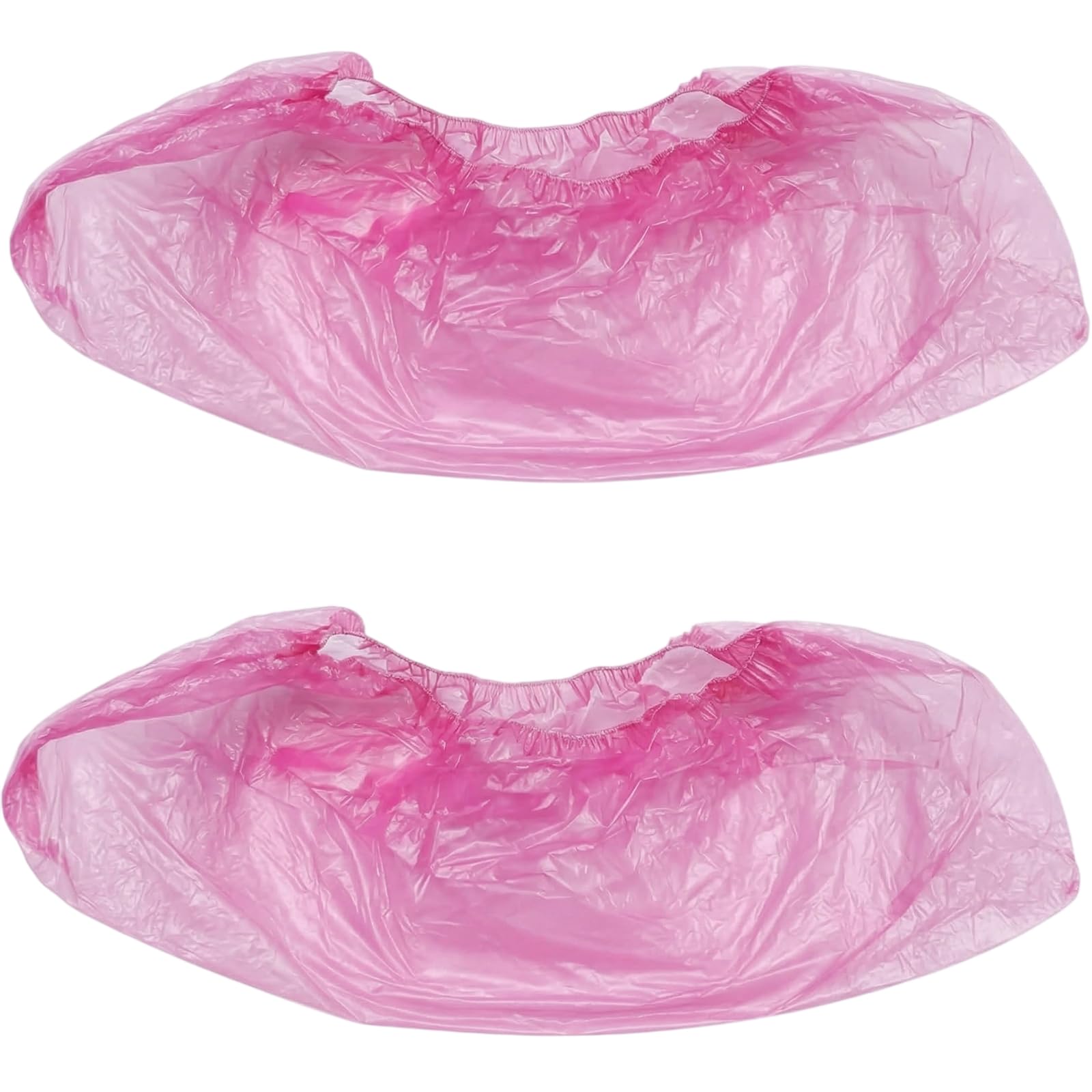 50Pairs/100PCS Disposable Plastic Anti-Slip Shoe Covers- Overshoes Carpet Protection Floor Protectors (Pink)