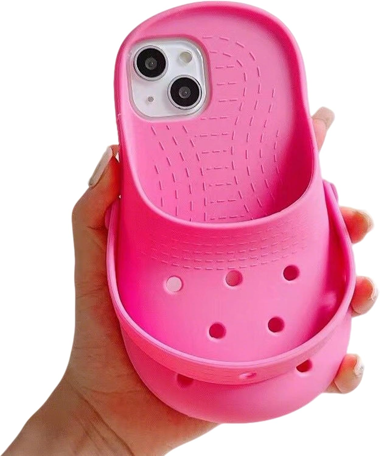 JDIV 3D Slippers Phone Case, Funny Cute Silicone Cover, for for iPhone 17/16/15/14 Pro Max/Air (Hot Pink,17pro)