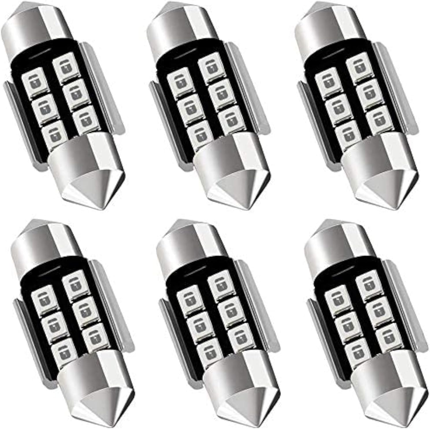 DE3175 DE3021 DE3022 3175 31MM 1.22”Festoon Canbus Error Free LED Interior Light Bulbs Ultra Blue, Super Bright 6SMD Chips for Dome Map Door Courtesy License Plate Lights (Pack of 6)