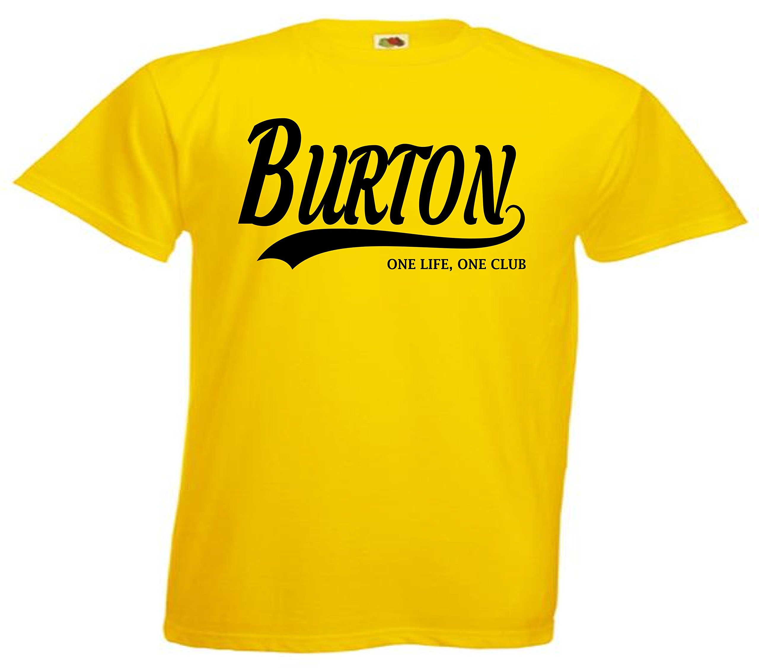 Burton Albion Football Gift - one Life one Club Idea T-Shirt FC Present F54 (Adult Large, Yellow)