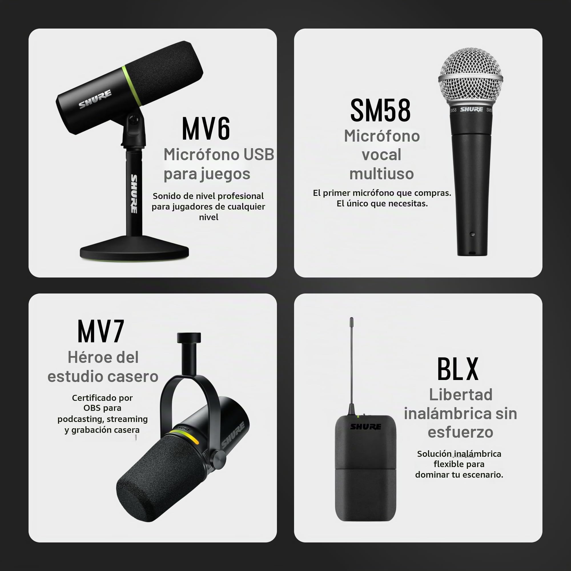 Shure Super 55 Deluxe Vocal Micrófono dinámico supercardioide Vintage, icónico, Sonido clásico