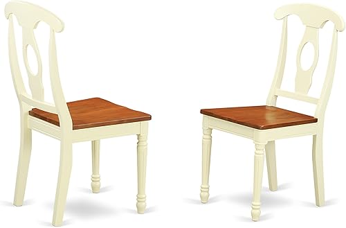 Miniatura 5 de East West Furniture ANKE3-WHI-W - Juego de mesa de comedor de 3 piezas contiene una mesa de cocina redonda con pedestal y 2 sillas de comedor, 36 x