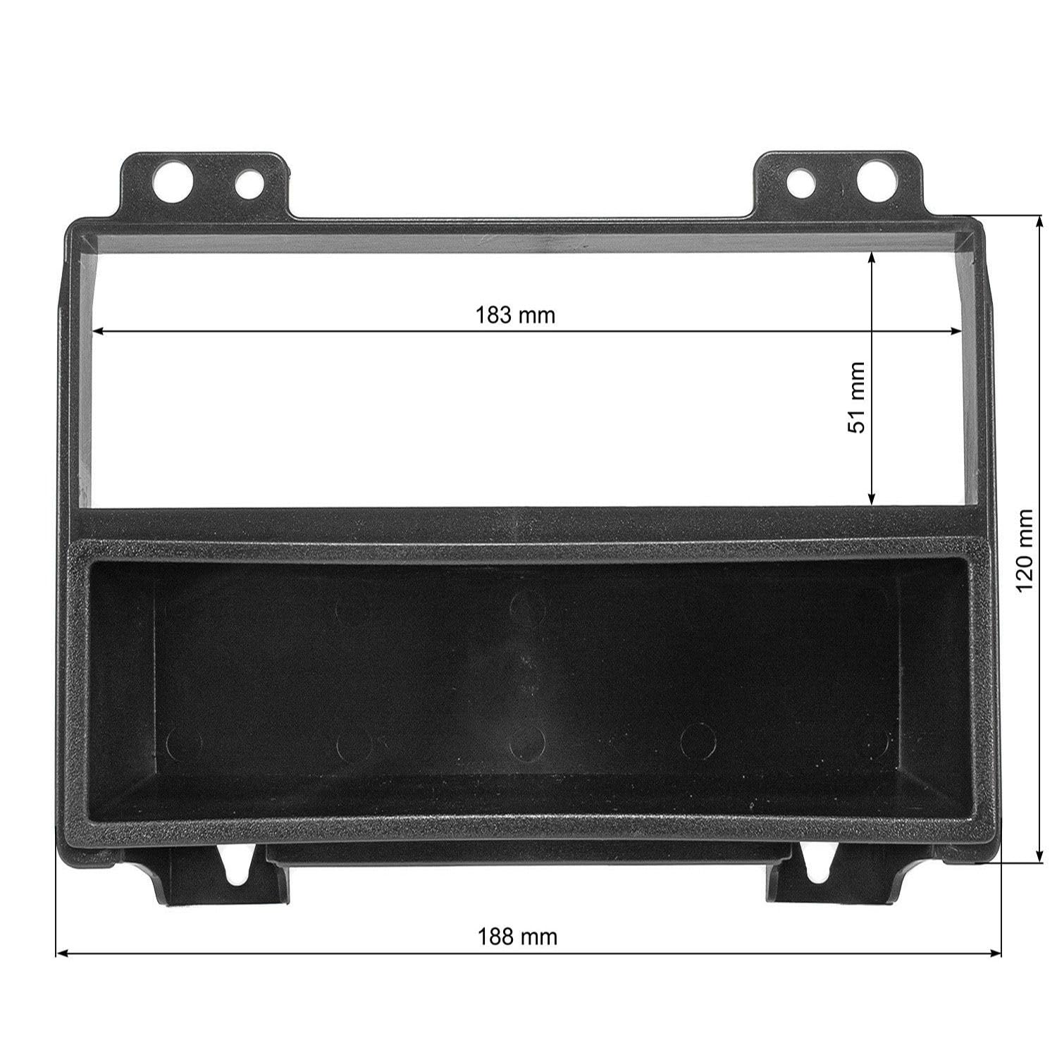 tomzz Audio 2415-018 Set di copertura radio compatibile con Ford Fiesta JH1/JD3 Ford Fusion JU2 prima del facelift nero con adattatore radio ISO