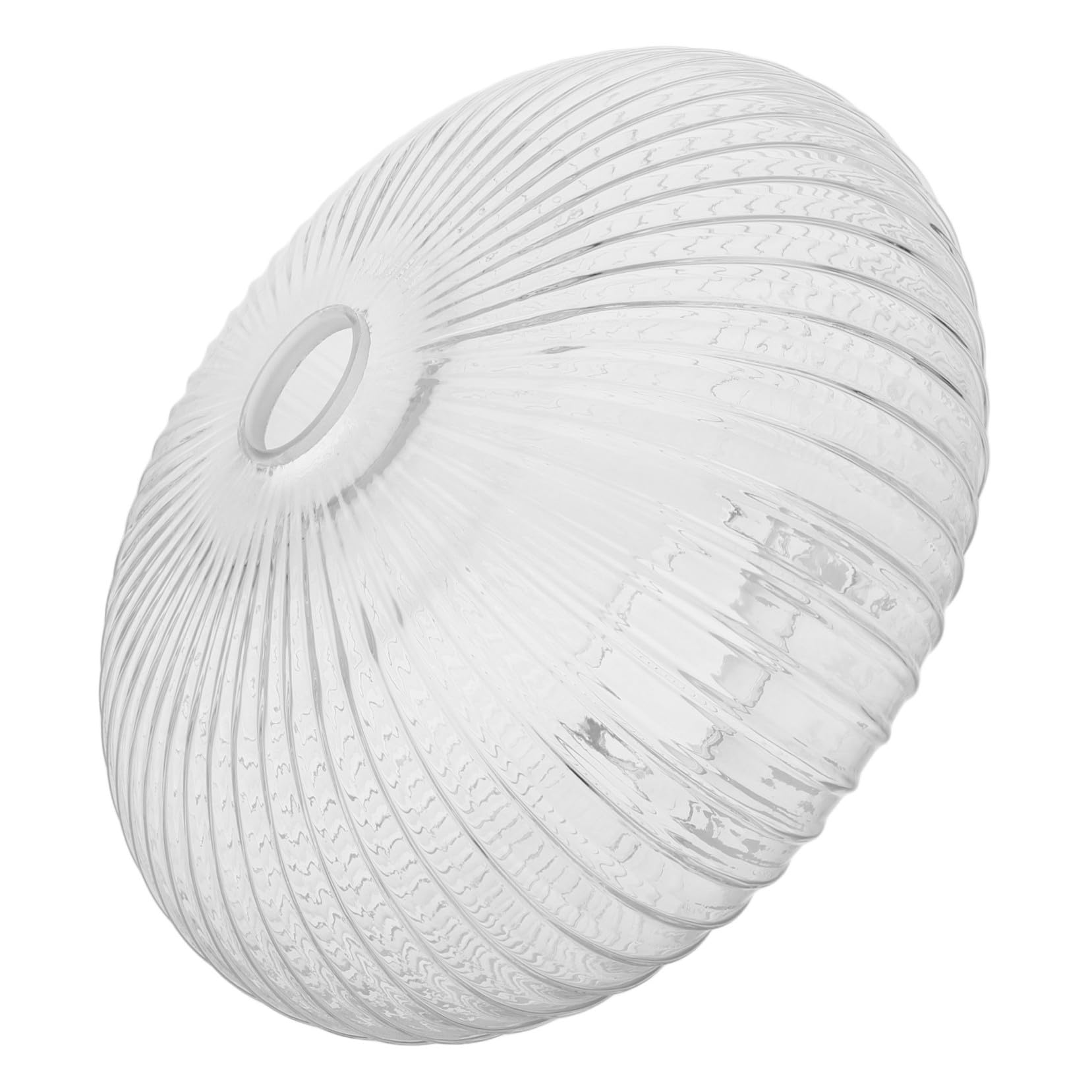 BESTYASH Pantalla de Lámpara Colgante Globo Redondo 300x170 Mm Vidrio Rayado Transparente Cubierta Iluminación Vidrio Resistente para Lámpara de Cristal Uso Interior Hogar Reemplazo