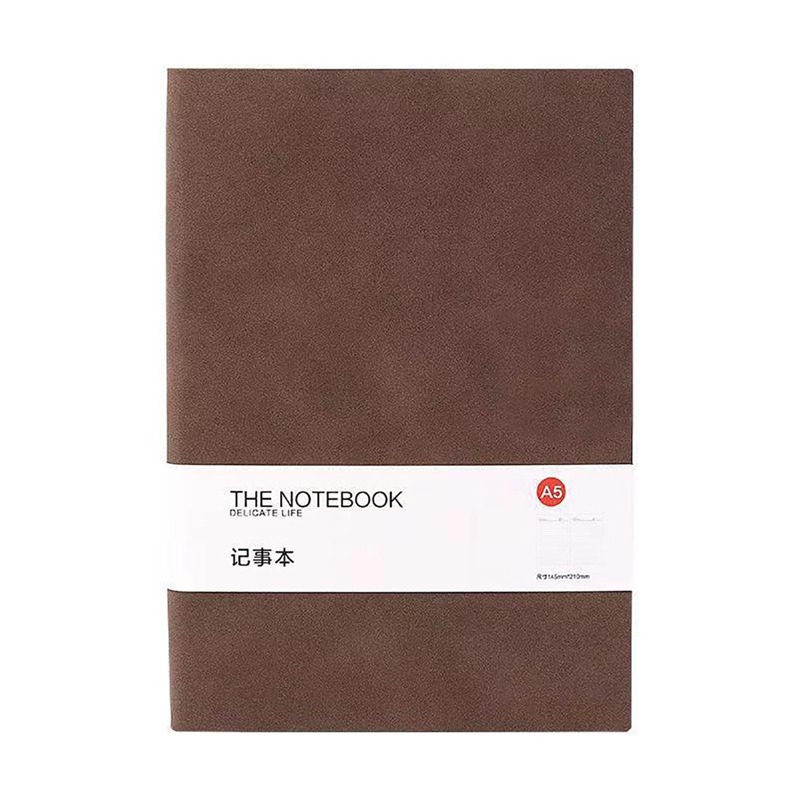 Blank Journal Notebook, A5 Notebook, Hardcover Leather Sketch Book for Writing Drawing Journaling, Thick Paper Unlined Notebook for Work School Office (A5-Brown)