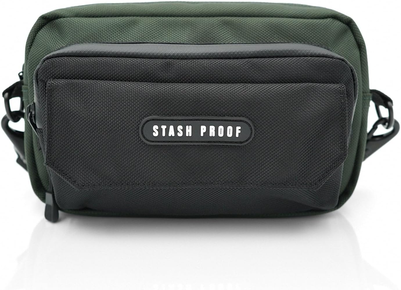 Flip Crossbody Bag in Green and Black Sling Bag, Small Chest Bag Daypack Fanny Pack Cross Body Bag for Hiking Traveling Outdoors