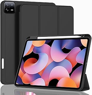 TGK Smart Flexible with Pencil Holder Trifold Back Flip Stand Case Cover for Xiaomi Mi Pad 6 11 inch (Black)
