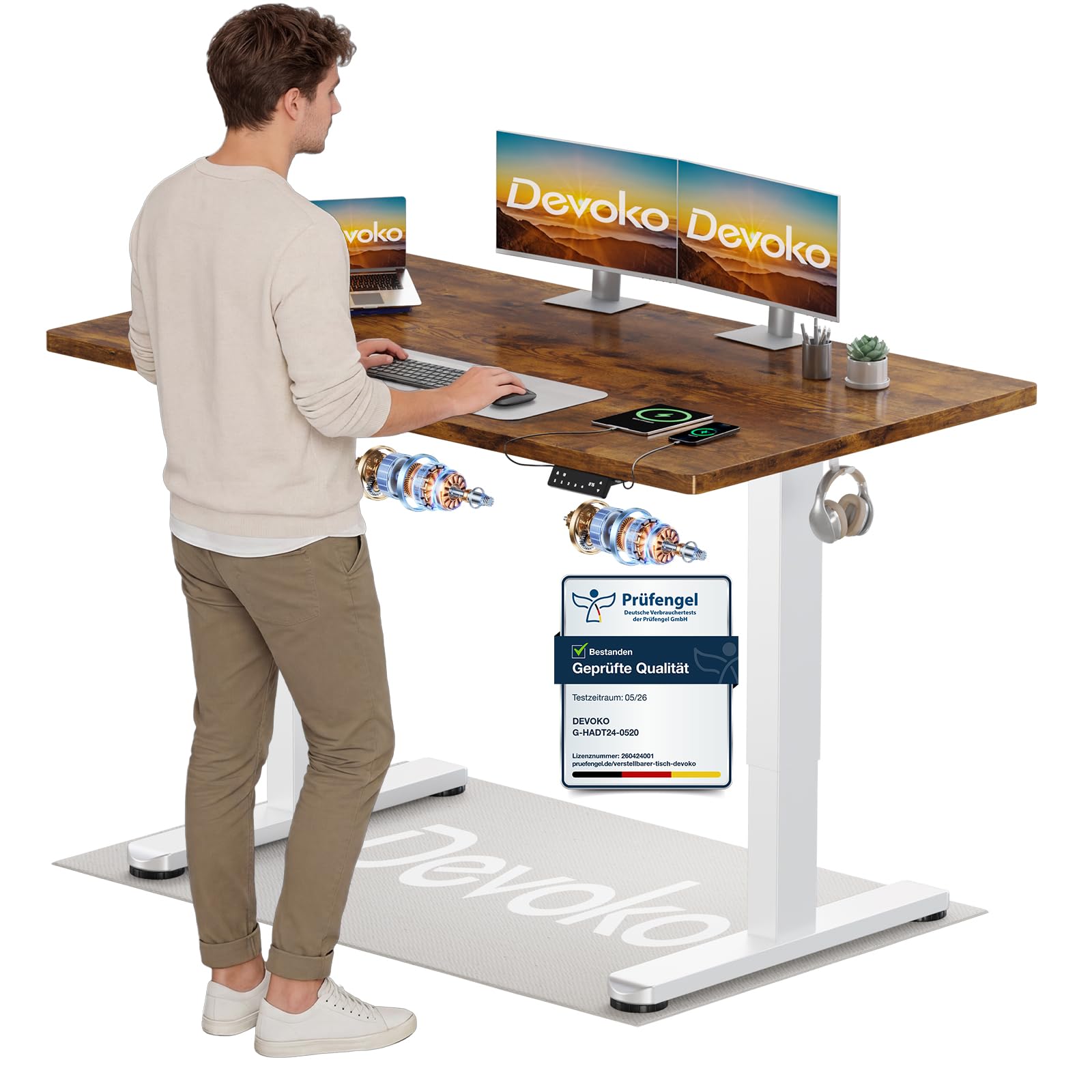 Devoko Höhenverstellbarer Schreibtisch - Perfekte Ergonomie für Dein Büro