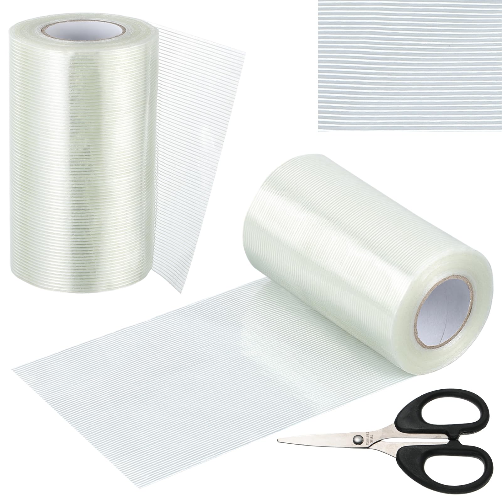 5Inch × 70FT RV Awning Repair Tape with Scissors, Outdoor Heavy Duty Repair Tape for Tarp, Tent, Boat Cover, Canvas, Sail Tape, Waterproof, UVproof