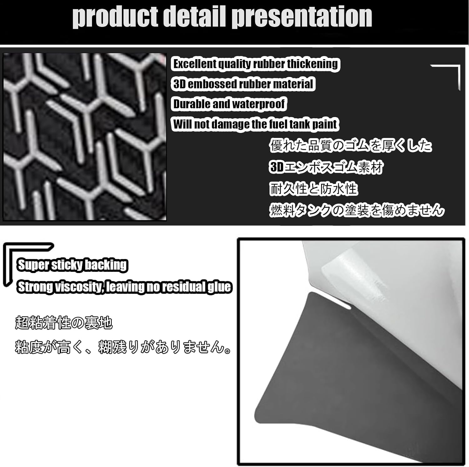 V-STROM 650 DL650 2021-2024 Anti-slip Side Fuel Tank Sticker, Waterproof Pad, Rubber Sticker, 3D Embossed Rubber, Blue