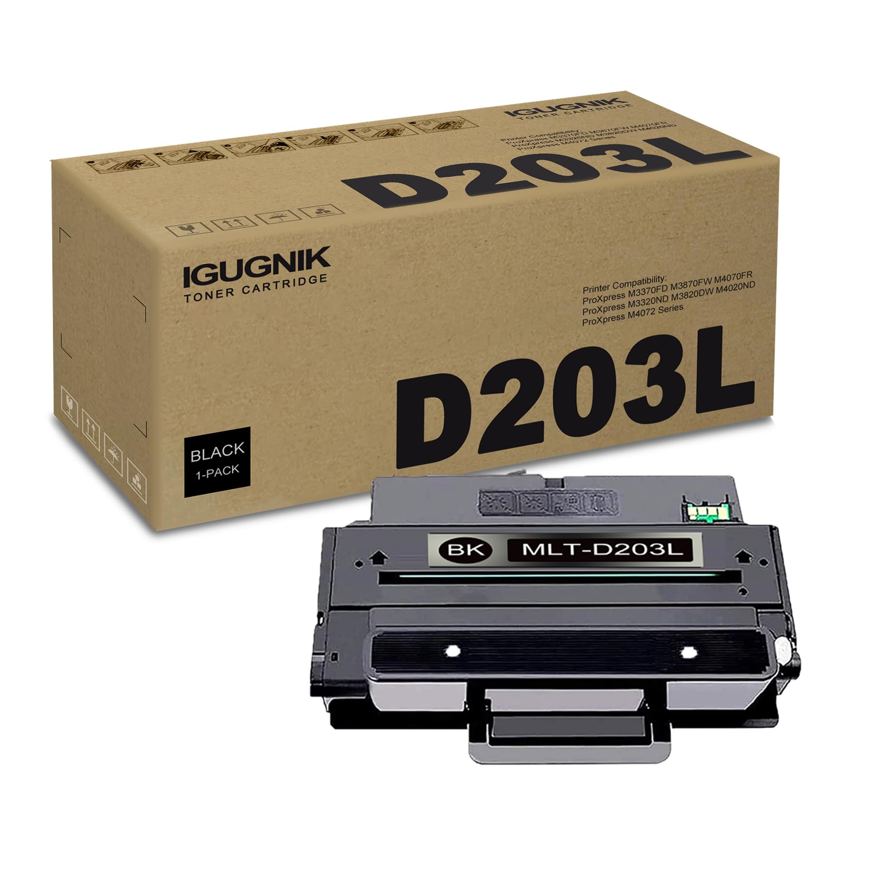 1 Pack MLT-D203L (SU901A) Black Toner Cartridge Replacement for Samsung MLT-D203L (SU901A) Work with ProXpress M3370FD M3870FW M4070FR M3320ND M3820DW