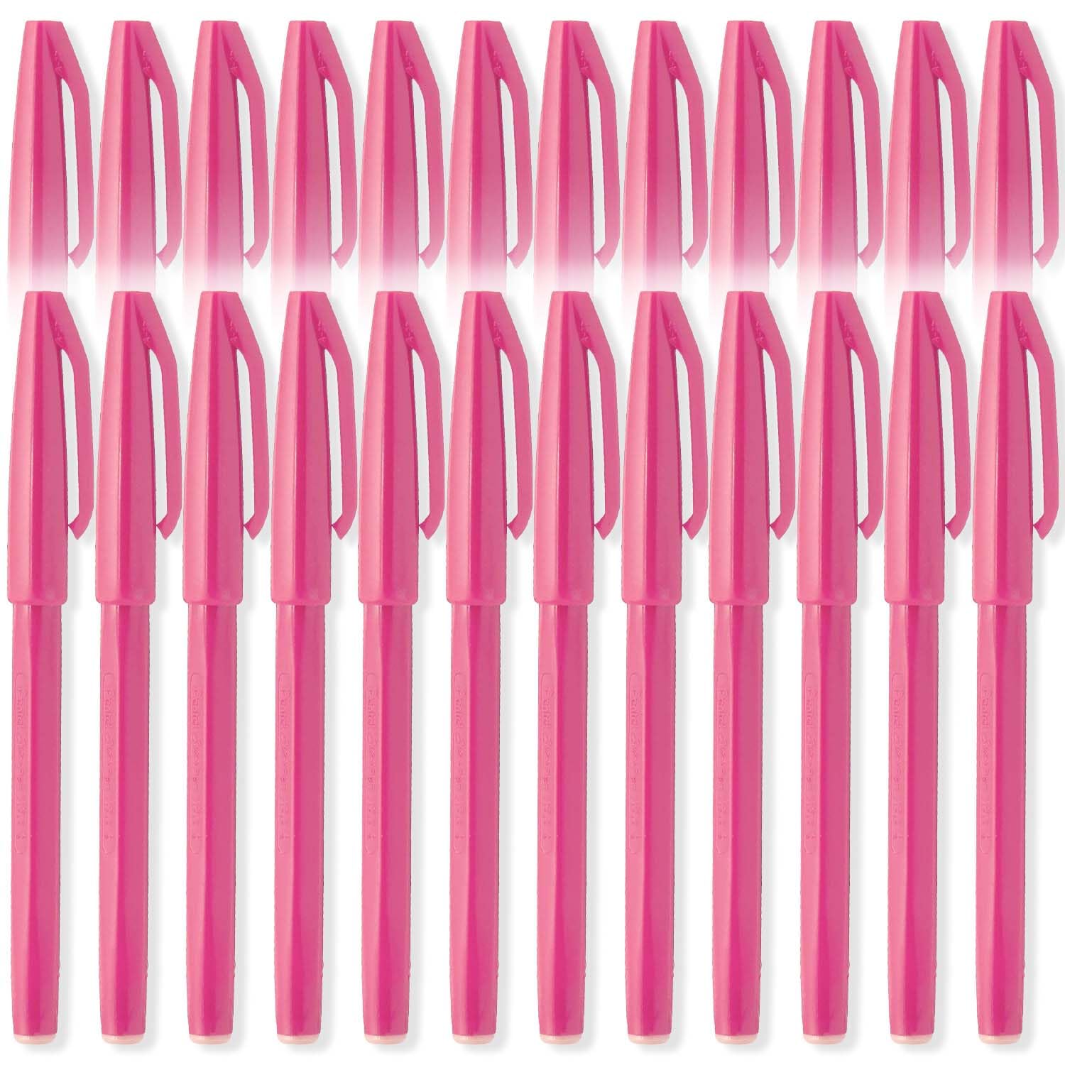 Pentel S520 Original Sign Pen Fibre Tip Marker Fineliner Pens - 2mm Nib - 1mm Line - 24 Pens (Pink)