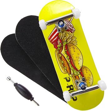 P-REP V2 Complete - Solid Performance Complete Wooden Fingerboard - Series 4 Graphic 32mm x 97mm, Cheeseburger Cheeseburger