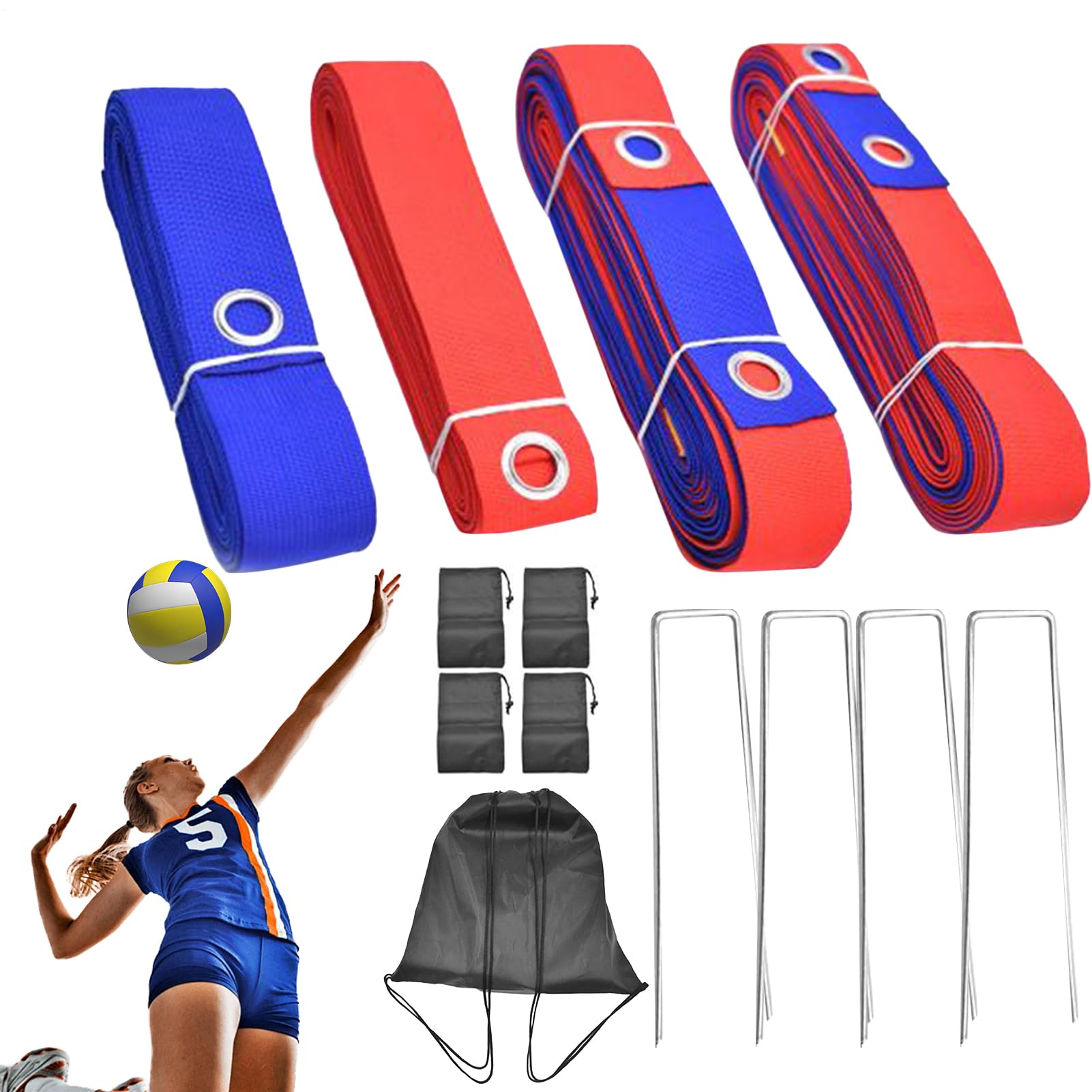 JINGLING Lignes de volleyball, marquage de volleyball d'extérieur, accessoire de sport simple pour l'extérieur et le jardin