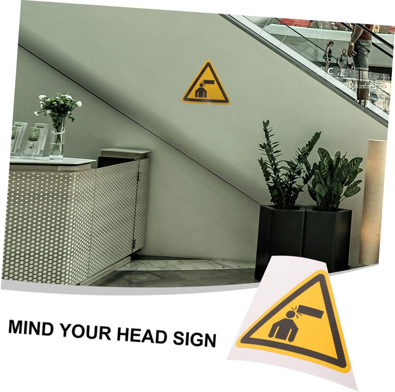 2pcs Watch Your Warning Stickers Caution Signs for Collision Awareness Adhesive Decals for Machinery Factory and Workshop Safety