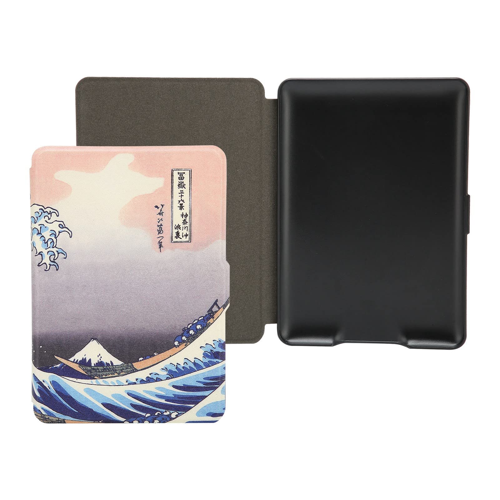 E-Book-Reader-Hüllen, Stilvolle Schutzhülle aus PU-Leder für den E-Reader Paperwhite123, Leichte Eleganz für Leser Unterwegs (Kanagawa Surfen)