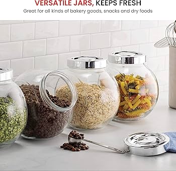 Kiss Me Vintage Glass Jars With Lid, 700ml/24oz Airtight