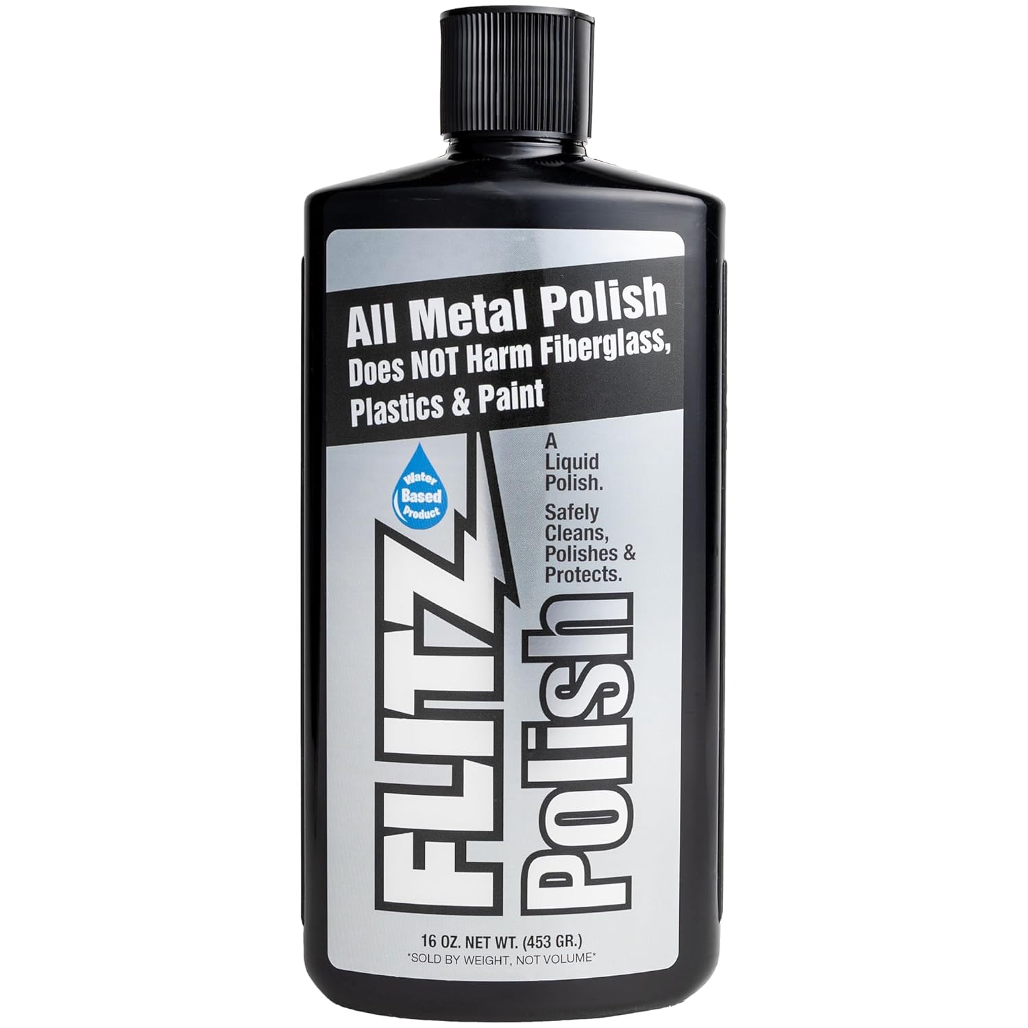 Flitz Multi Purpose Metal Polish Liquid - 16oz Bottle of USA-Made Tarnish Remover - For Aluminum Chrome Brass