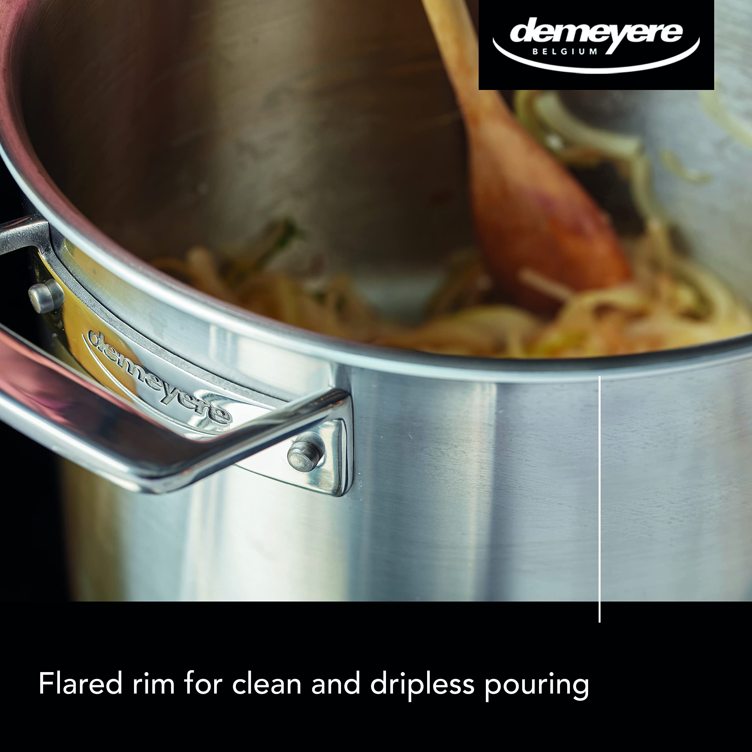 DEMEYERE Pentola con coperchio Essential 5, acciaio inox, compatibile con tutti i piani cottura, le piastre induzione e i forni. Efficienza energetica, garanzia 30 anni - Ø 24 cm