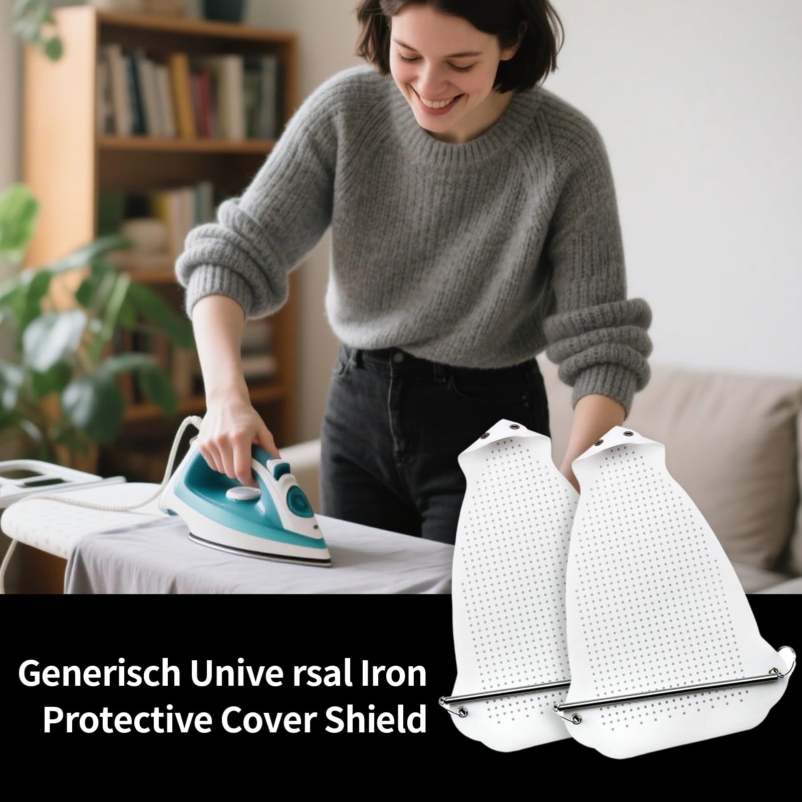 Iron Covers for Ironing, Electric Shoe Cover, Clothes Protector Accessory, Smooth Glide Sole Plate Shield, Heat Resistant Design, 1 Piece, Women, Wife, Friends, Mom, Adults 0.05cm/0.02 Inches,