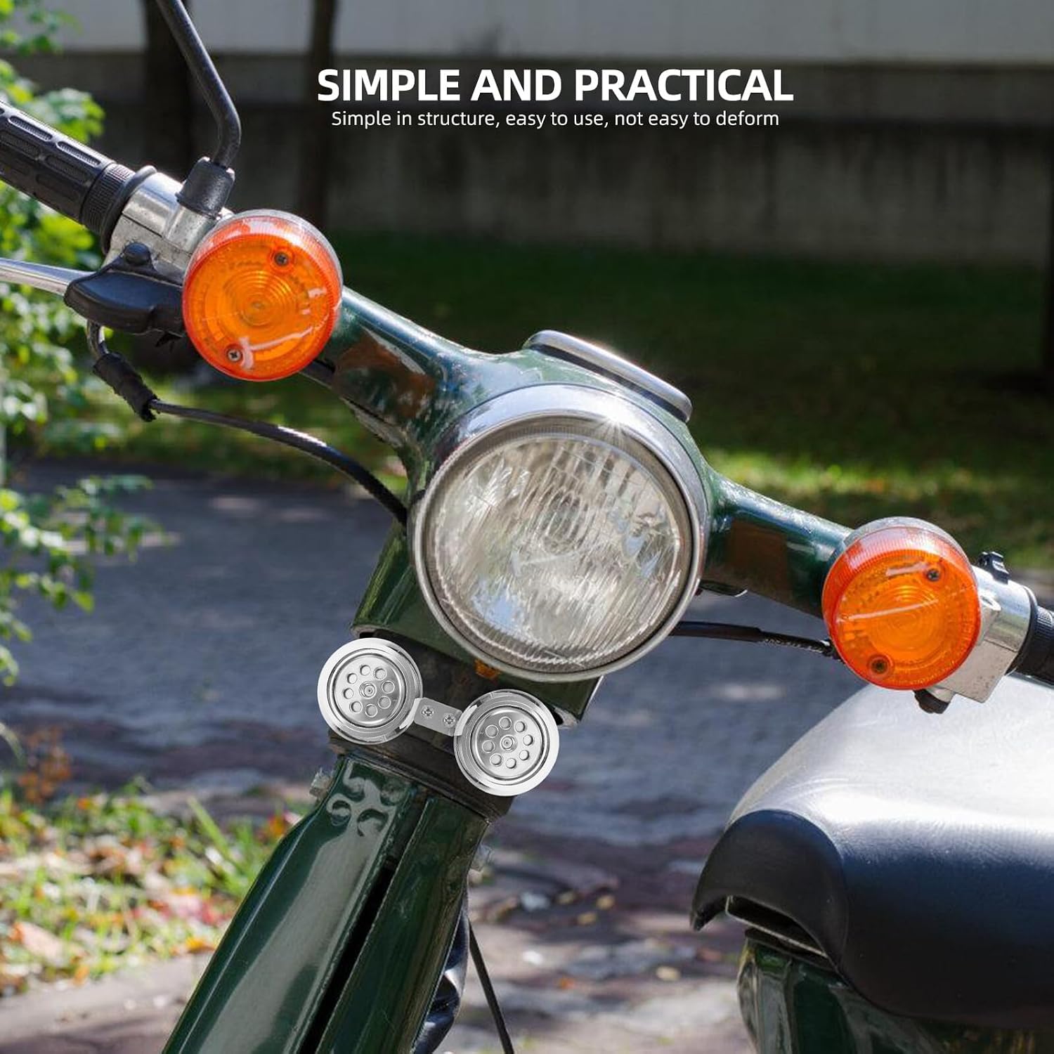 Motorcycle Loud Speaker 12v Metal Horn Rust-resistant Plated Disc for Motorbike, Electric Scooter and Tricycle Warning Signal